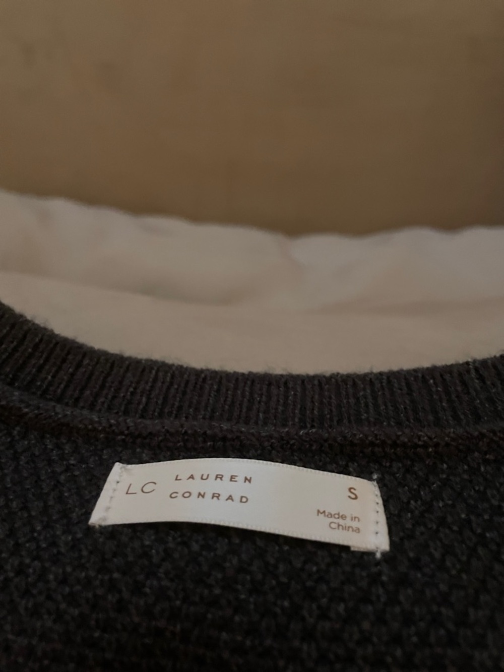 LC Lauren Conrad gray Textured Knit Pullover dress